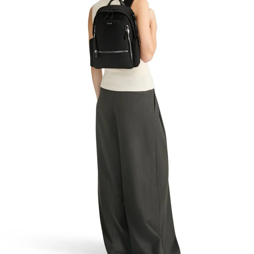 Tumi Jet Black Celina Medium Backpack with Gold Details - Picture 6 of 11